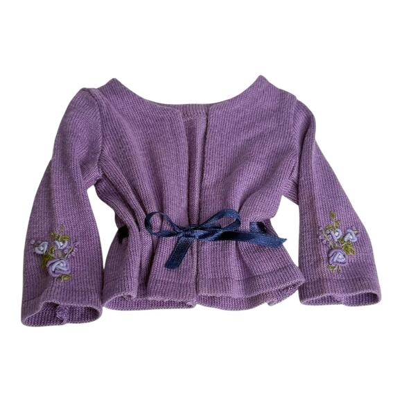 VTG American Girl Today Go Anywhere Meet Outfit SWEATER Blue Ribbon Tie Front - Picture 5 of 5